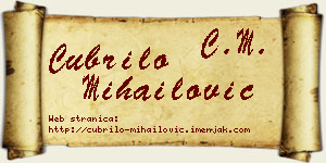 Čubrilo Mihailović vizit kartica